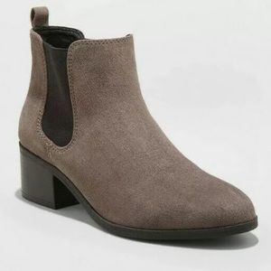 Women's Ellie Microsuede Wide Width Chelsea Bootie - A New Day Taupe